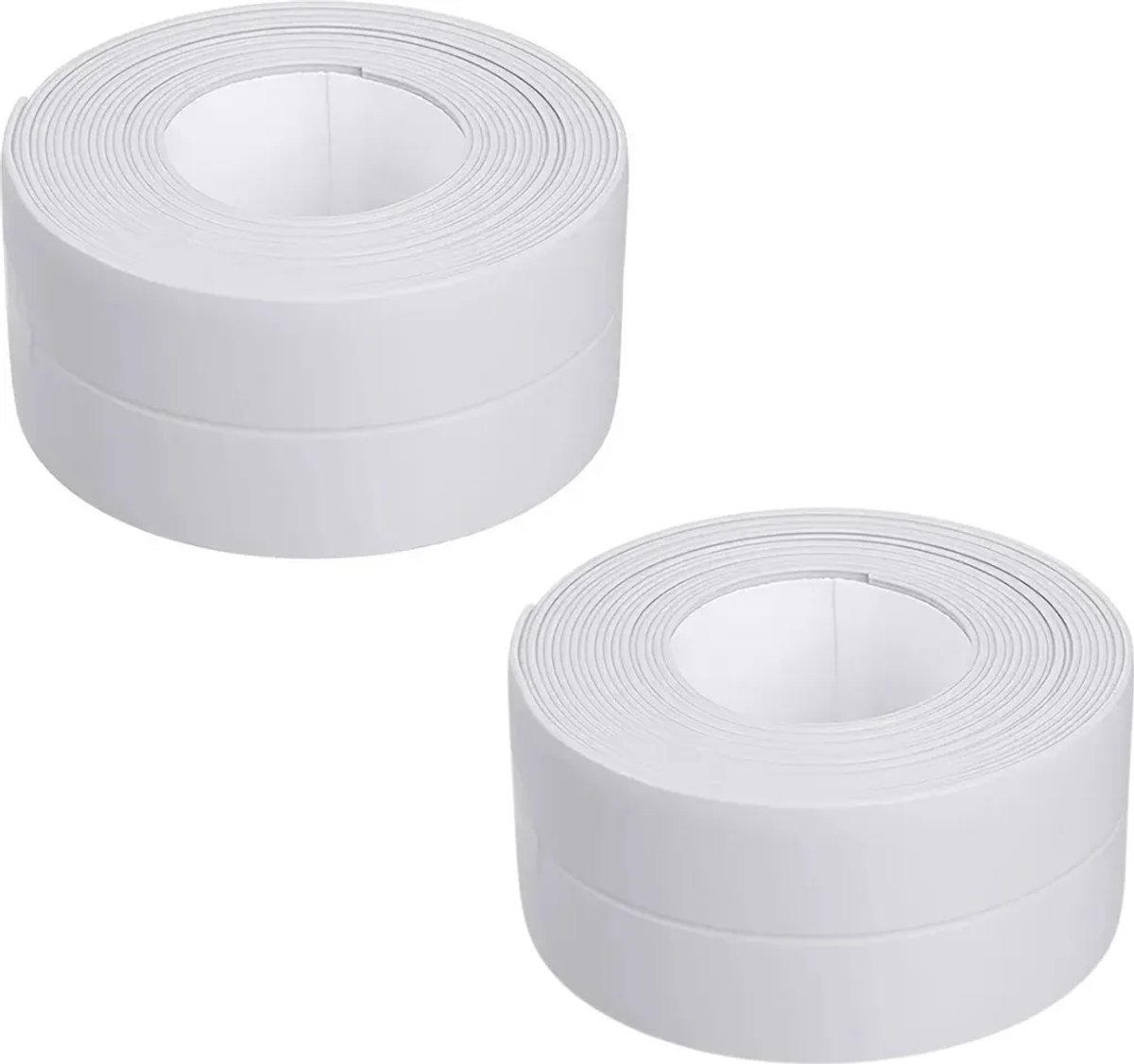 Set van 2 duurzame, waterdichte afdichtingsstrips Geschikt voor keukens en badkamers, 3,2 meter per stuk, zelfklevend, wit.