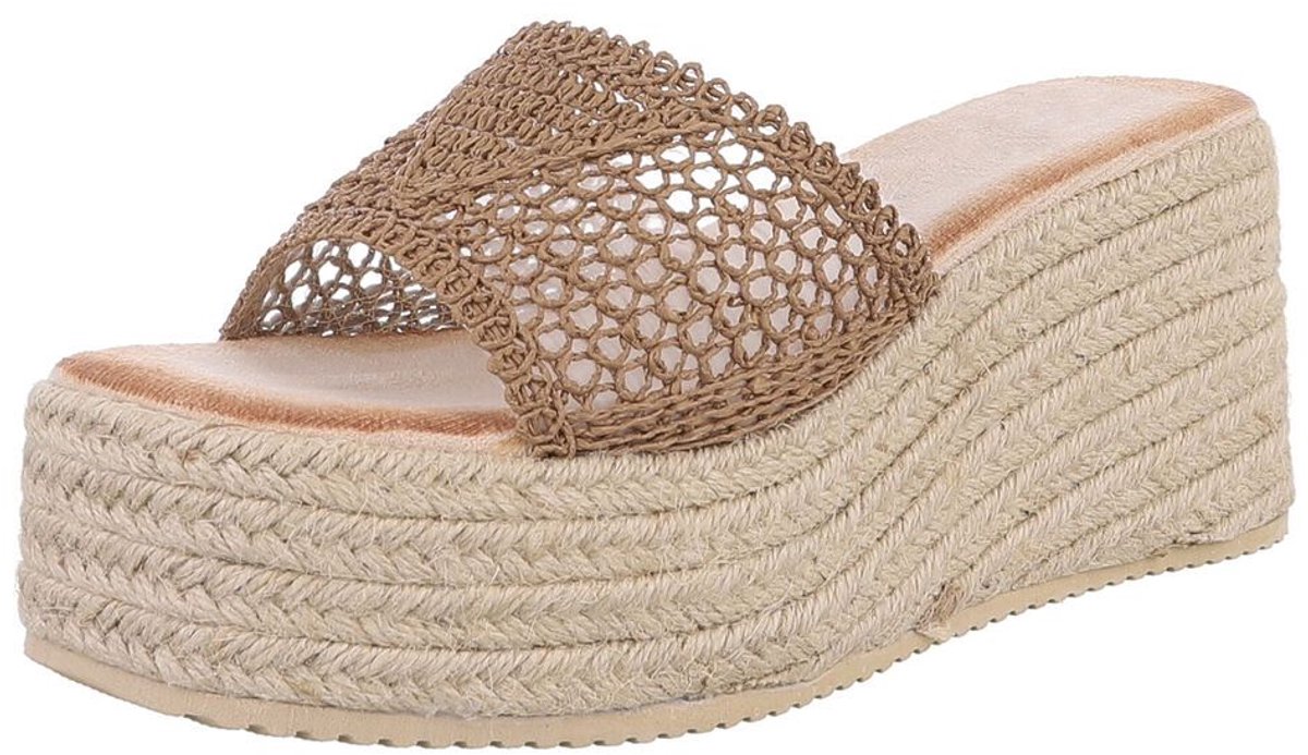 Dames slipper met plateauzool - casual zomer Mt:39
