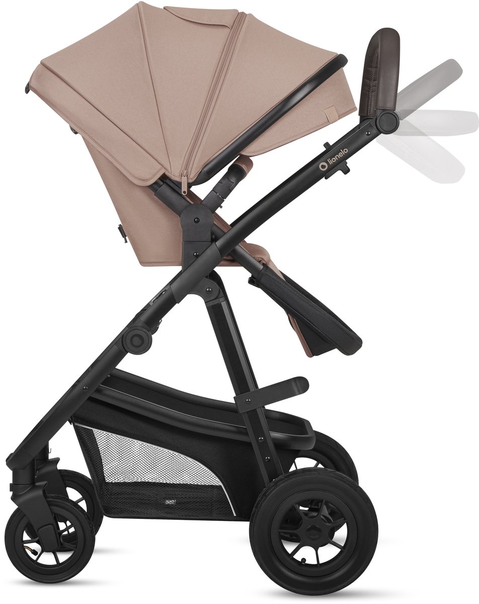 Lionelo Bianka Kinderwagen 3 in 1 - incl. Astrid i-Size Lite Autostoel - 0-22kg - XXL - Wandelwagen / Buggy 3in1 - Verstelbare duwstang - Opvouwbaar - Accessoireset - XXL UPF50+ zonnekap - Luchtbanden met vering - Reiswieg thumbnail 3