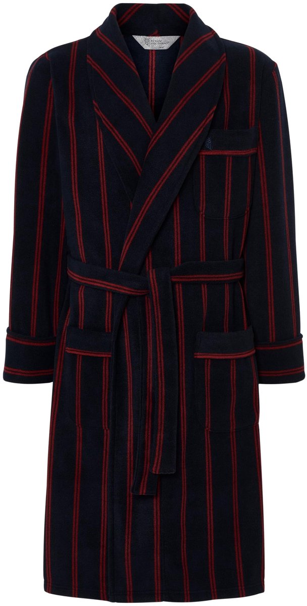 SnelShoppen - Badjas Heren Polaire - Winterkamerjas XL - Premium Fleece, Geruite Katoenen Flanel - Warm, Dik, Zacht, Met Rits en Zakken - Blauw 0610