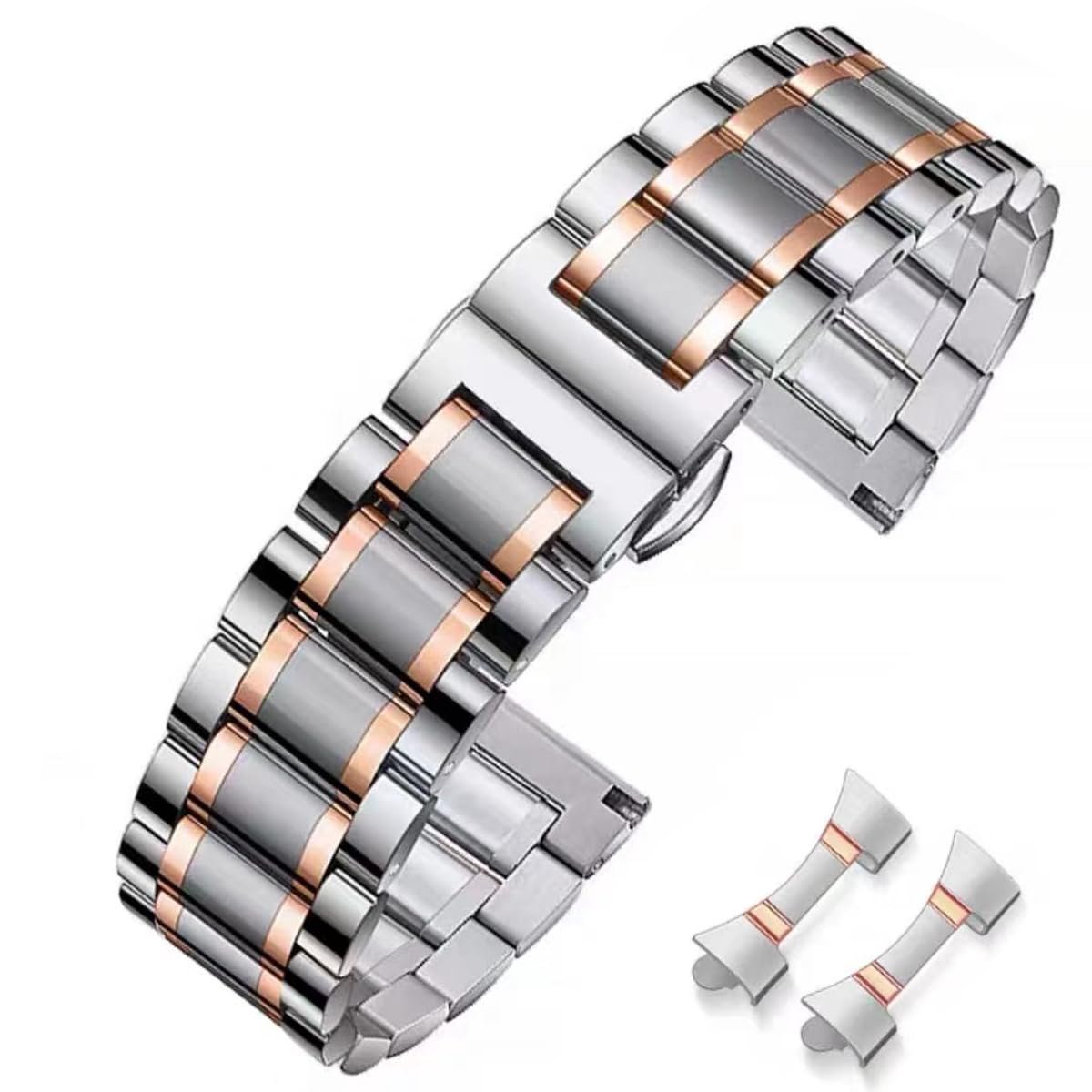 Dailygoods- Horlogebandjes Roestvrij Staal - Vervangende Armbanden - 16mm/18mm/19mm/20mm/22mm/24mm - Voor Heren/Dames - Modieus Ontwerp - Comfortabele Sluiting - Armband