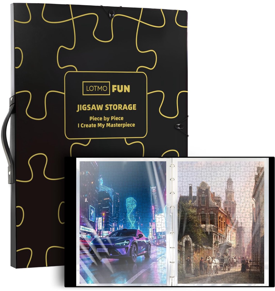 SnelShoppen - Opbergmap voor Puzzels 1000 Stukjes - Draagbare Organizer met 25 Vakken, Stofdicht en Grote Capaciteit voor Puzzelaccessoires - Ideaal v