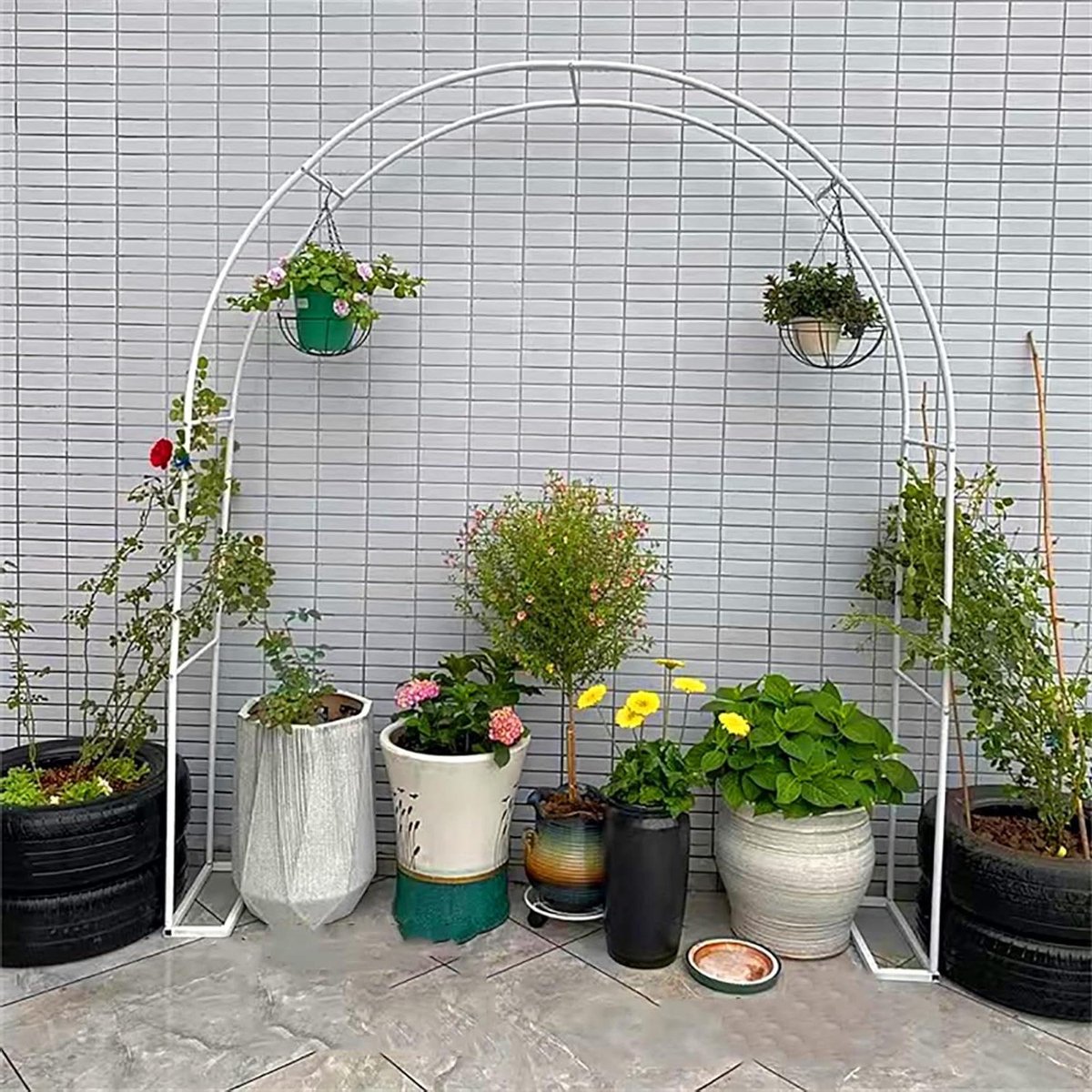 Rozenboog Metaal - Tuinboog Pergola - Planten Klimmen - Weerbestendig Verzinkt - Tot 350 x 220 cm - Zwart