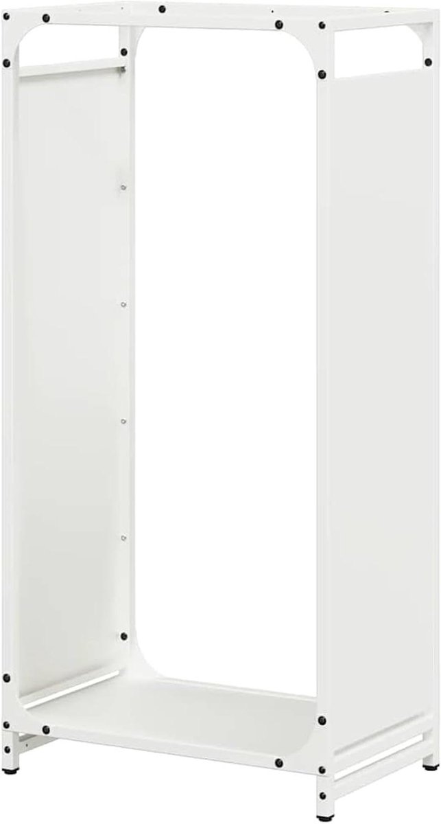 Brandhoutrek - Houthouder Staal - Haardhout Opslag - Optimale Luchtcirculatie - 44 x 28 x 90 cm - Wit