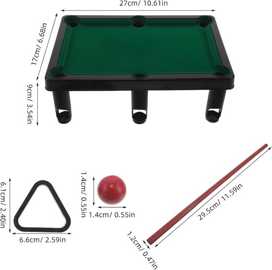 Mini Pooltafel - Biljartspel Kinderen - Thuis Entertainment - Montessori Leerervaring - 27 x 17 x 9 cm - Diverse kleuren van mini — afbeelding 3