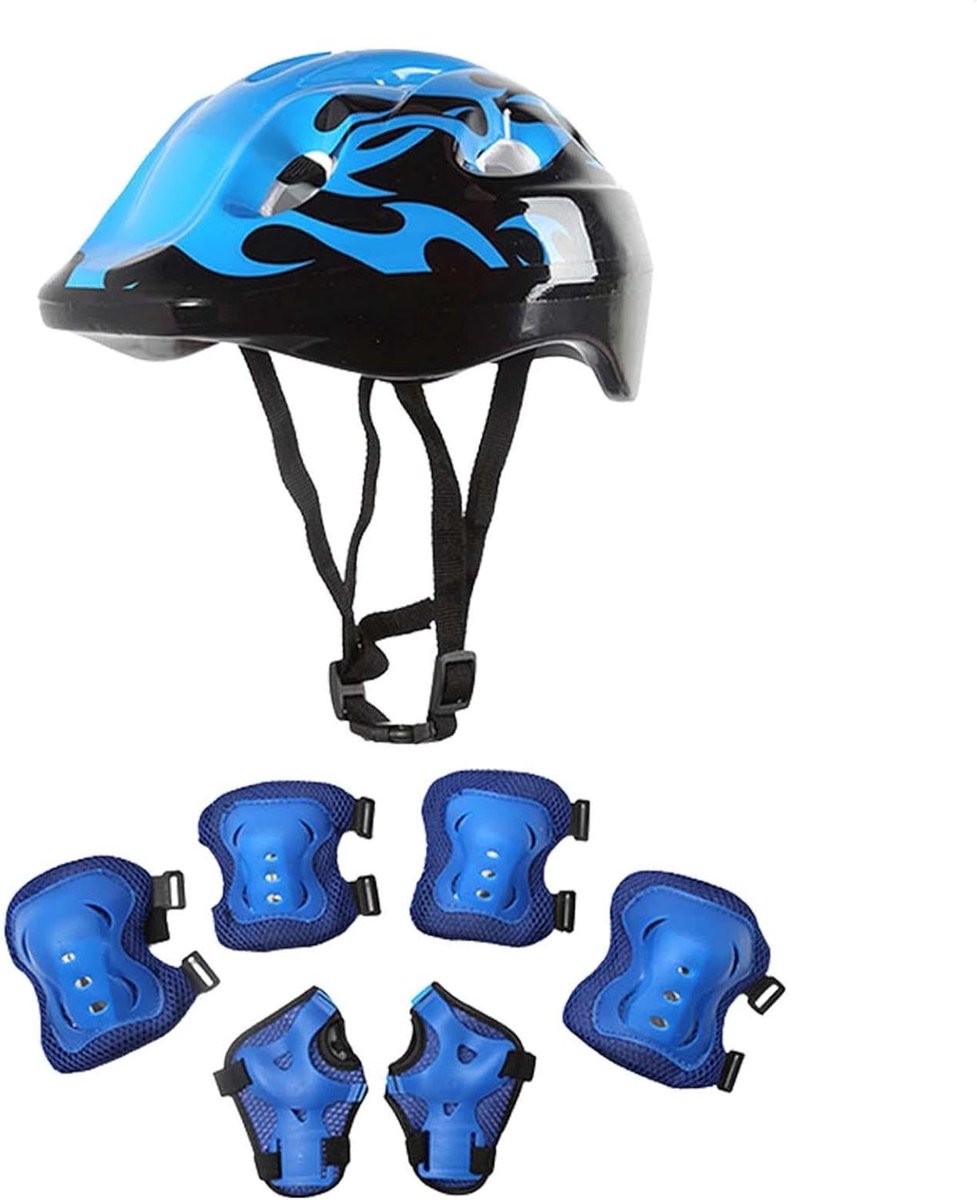 Kinder Beschermingsset - Skate Bescherming - Buiten Sporten - Ventilatie Ontwerp - 7 Delig - Blauw