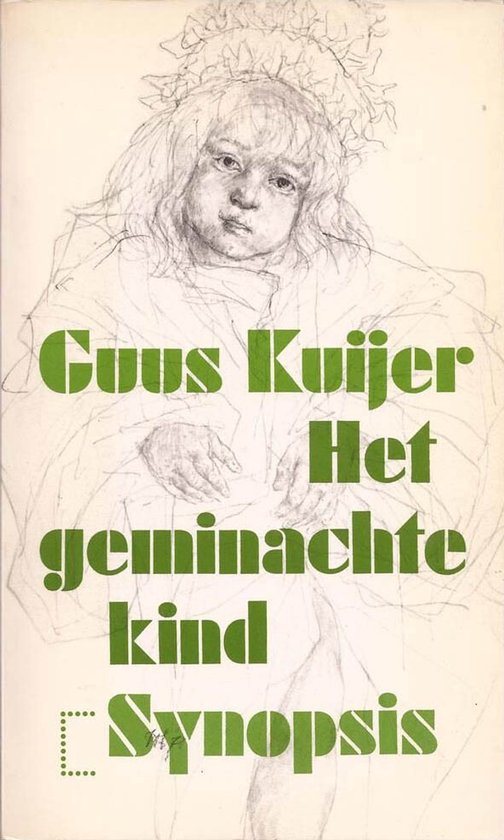 Boekcover: 'Het geminachte kind' van Guus Kuijer, met een schets van een kind met een muts.