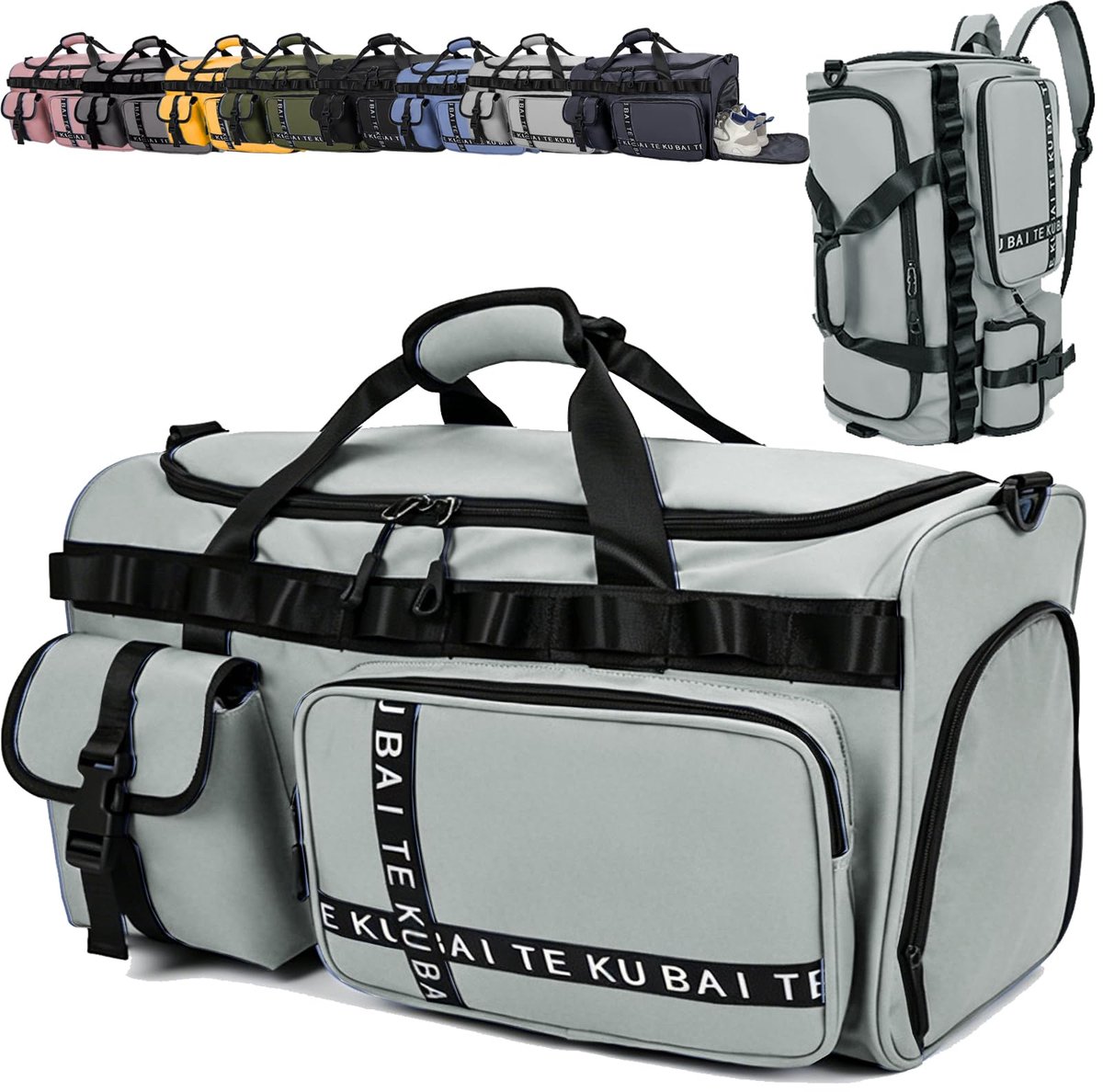 SnelShoppen - AUNGKWANG Reistas Dames Heren 65L Waterafstotende Sporttas met Schoenenvak en Natte Spullen Vak - Gymtas in Cyaan, 52x27x29 cm voor Reiz