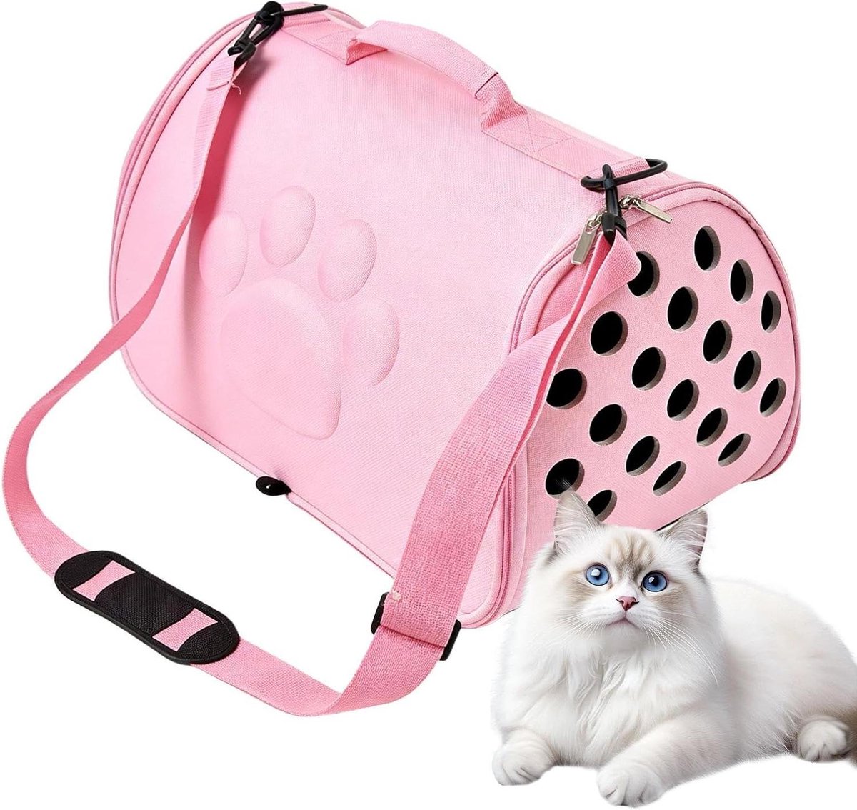 Kat Reistas - Draagbare Huisdier Tas - Reizen Met Huisdier - Krabvaste Buitenkant - 43L x 27B x 9H cm