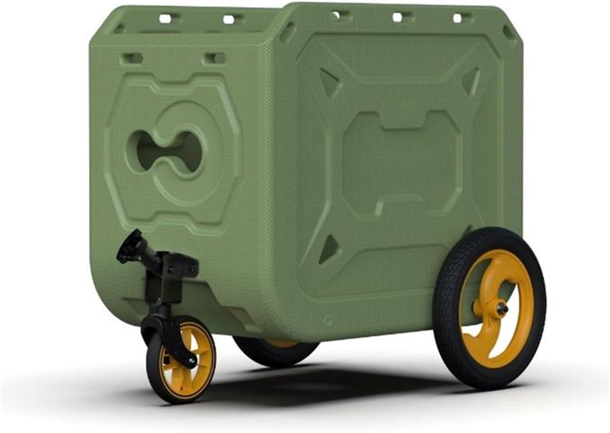 Fietskar - Bagagewagen Aanhanger - Outdoor Avonturen - Vaste PU Banden - 128 Liter - Geel