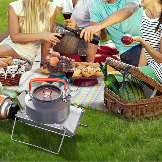 Camping Kooktoestel - Kampeerfornuis Outdooroven - Buiten Koken - Robuuste Roestvrij Staal - 17L x 10B x 5H cm - Zilver van Camping — afbeelding 3