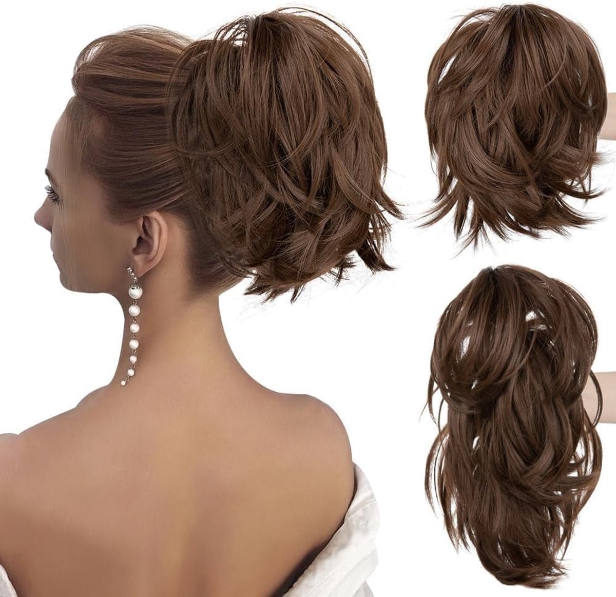 SolidKeus - 20 cm Korte Ponytail Extensions met Buigbare Draad