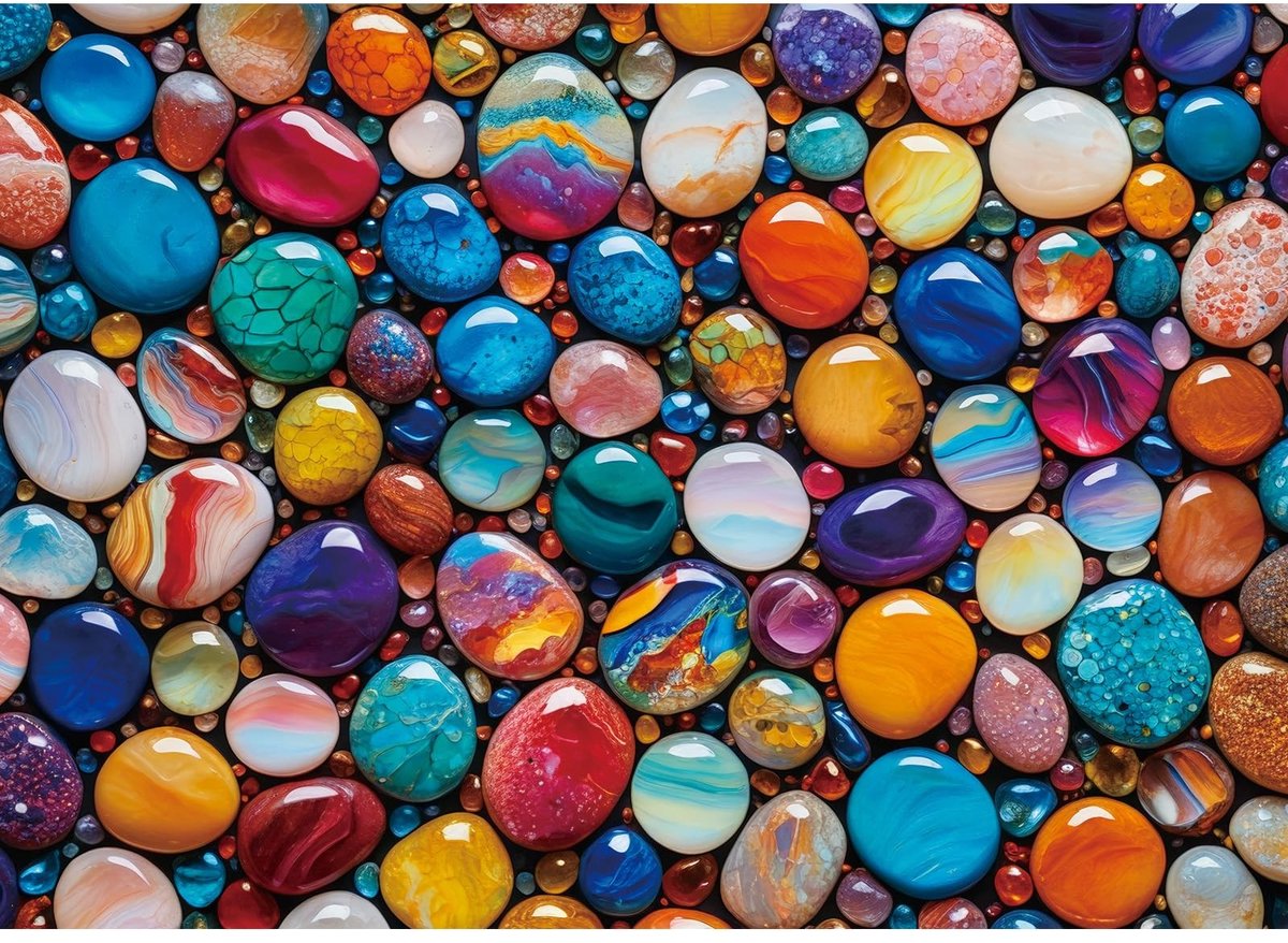SolidKeus - Puzzel van 500 Stukjes met Kleurrijk Stenen Motief voor Volwassenen