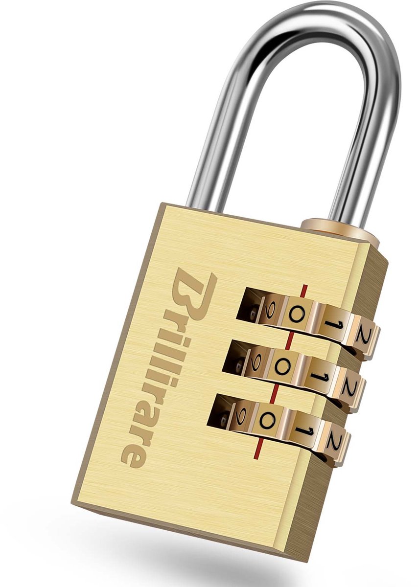 SolidKeus - 3-Cijferig Messing Combinatiehangslot voor Veiligheid