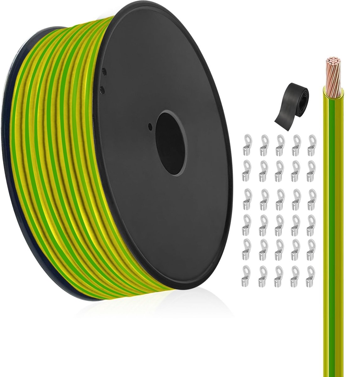 SolidKeus - Aardingsdraad 0.75 mm² Geel-Groen 100 m VDE Goedgekeurd