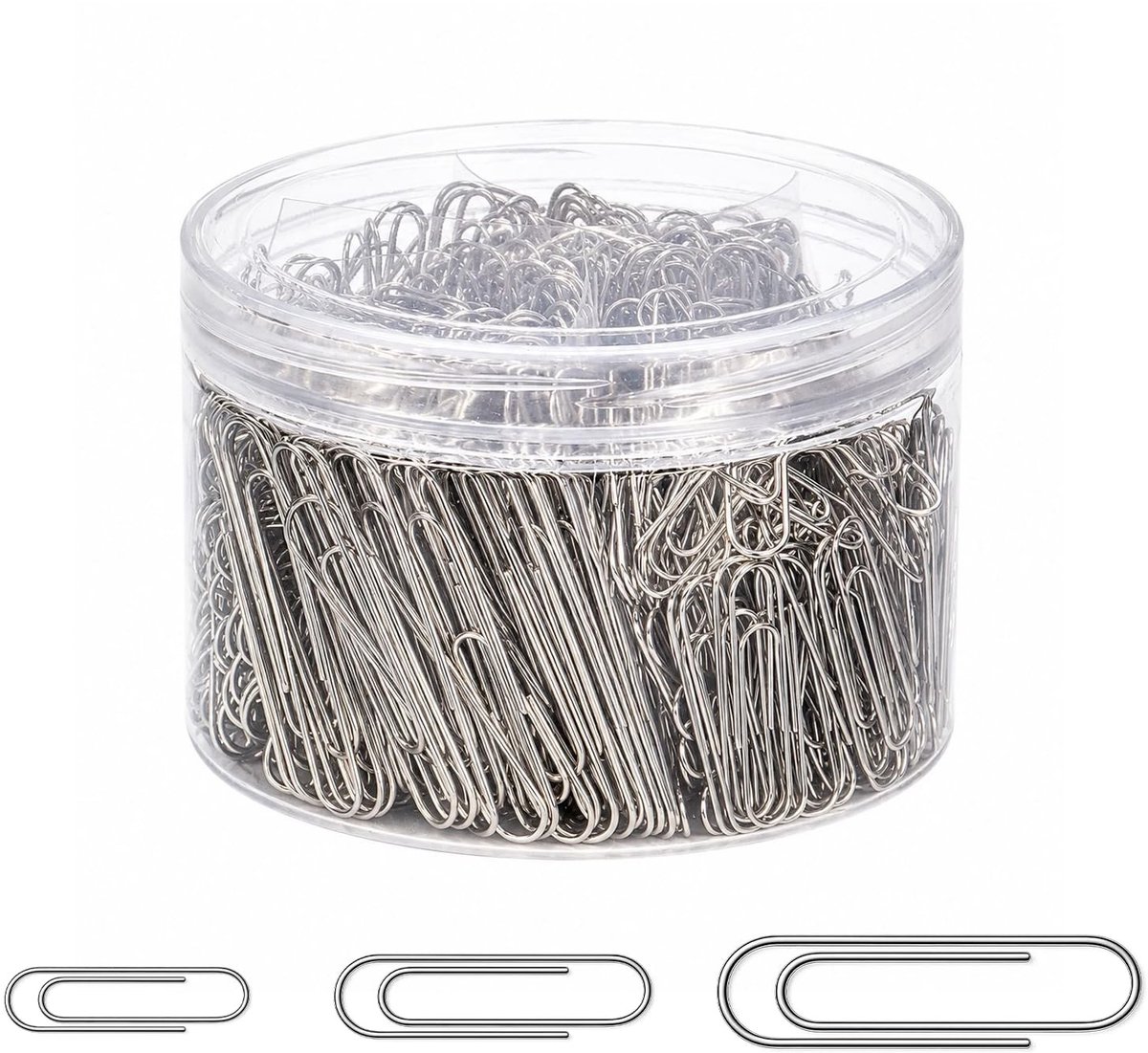 SolidKeus - Set van 700 Zilveren Paperclips in Diverse Maten