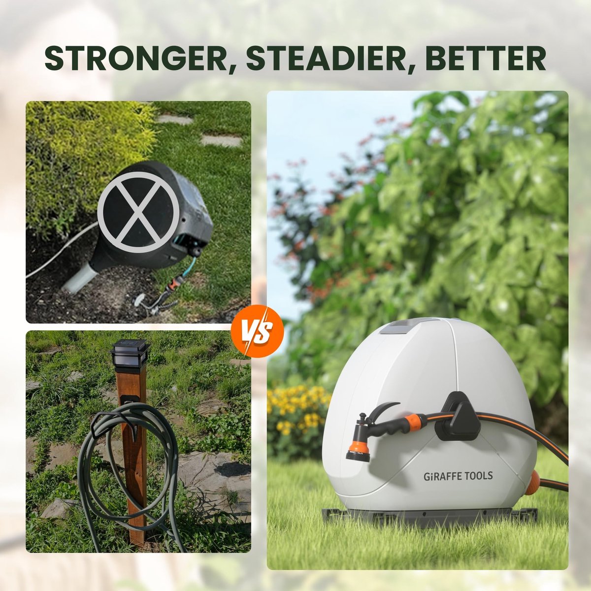 SolidKeus - 40m Retractable Tuinslanghaspel met Sprayer