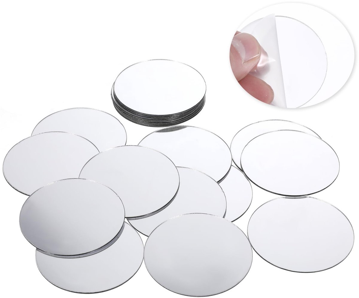 SolidKeus - Set van 20 Zelfklevende Mini Acryl Spiegels van 5 cm voor Decoratie