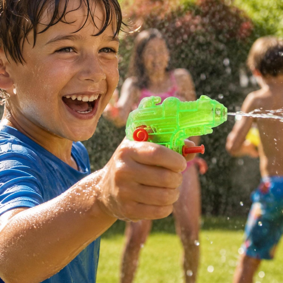 Krüger Mini waterpistool - 9x - groen - kunststof - 8 centimeter - zomer speelgoed