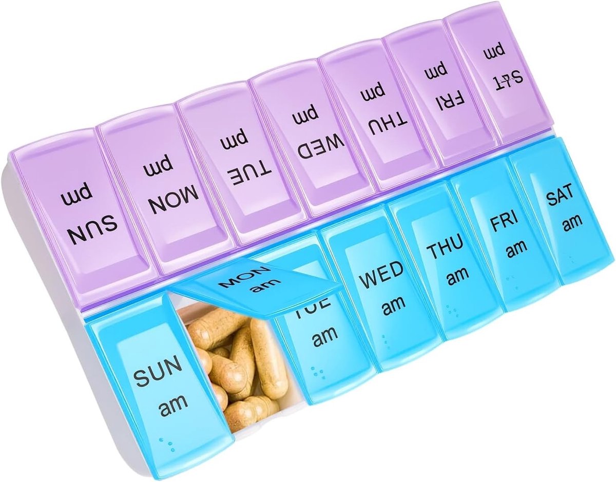 7 Dagen Medicijn Organizer - Pillendoos voor Ochtend en Avond - Ideaal voor Vitaminen en Supplementen