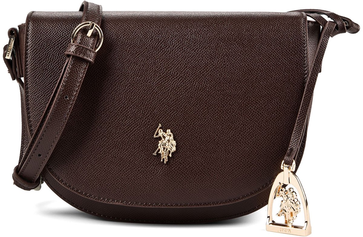 U.S. POLO ASSN. schoudertas Jones Flap Crossbody Bag Dark Brown donkerbruin