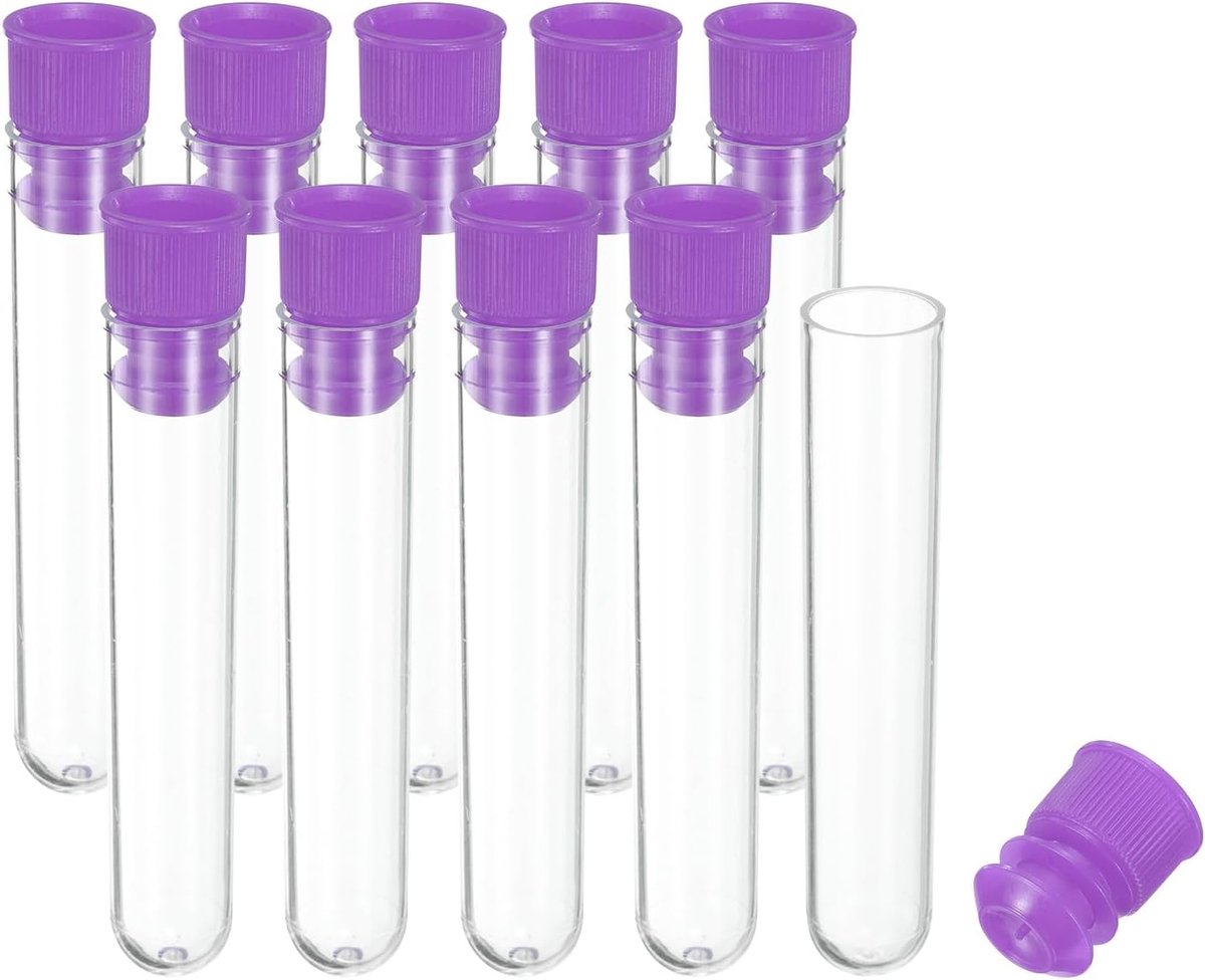 2,4 inch lengte plastic naainaald opberghouder, 10 stuks draagbare borduurnaald pin tandenstoker opslag buizen case voor ambachtelijke breien, paars