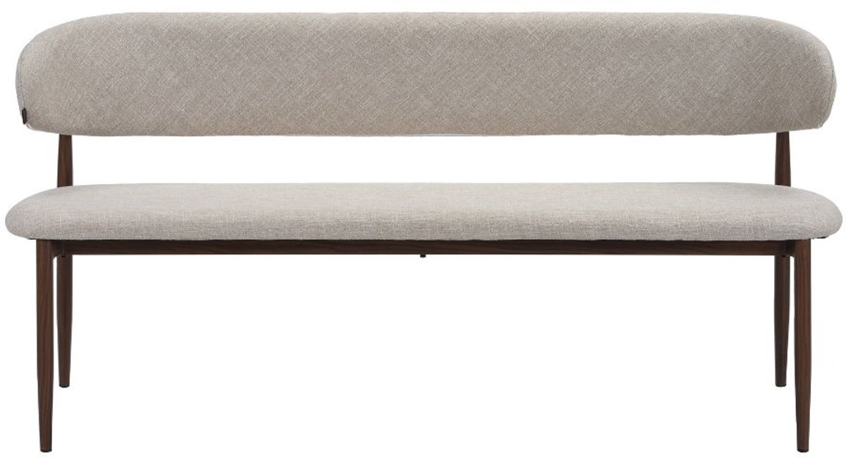 Bronx71® Eetkamerbank Lara linnen taupe 160 cm - eettafelbank - eetbank