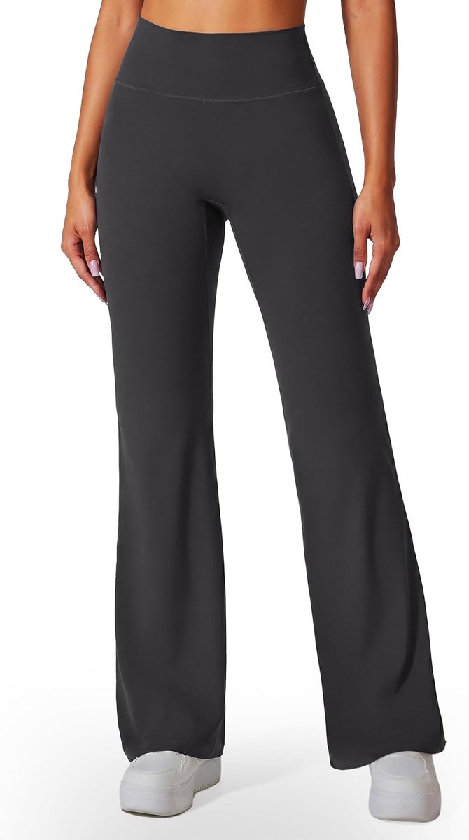 Leggings,Yogabroek Hoge Taille Naadloos met Wijde Pijp,Sport Elastisch Zacht,Comfortabele Broek voor Pilates Fitness Casual Broek met Zakken