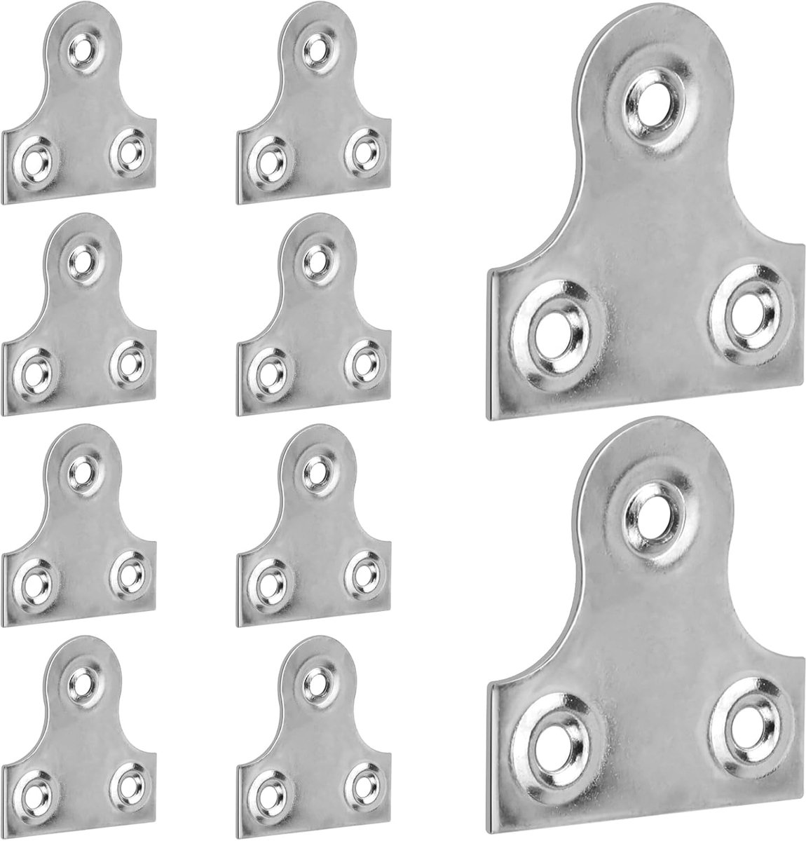 10 stuks messing fotolijsten voor fotolijsten, 38 mm, eenvoudig spiegelglas, hangende bevestigingsplaten (zilver)