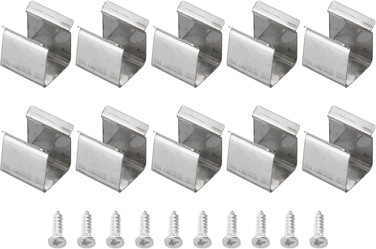 Bevestigingsklemmen voor LED-lichtstrip set met 100 bevestigingen in roestvrij staal met schroeven voor kabel 8 mm Rgb neonglansende band 8 mm-11 mm