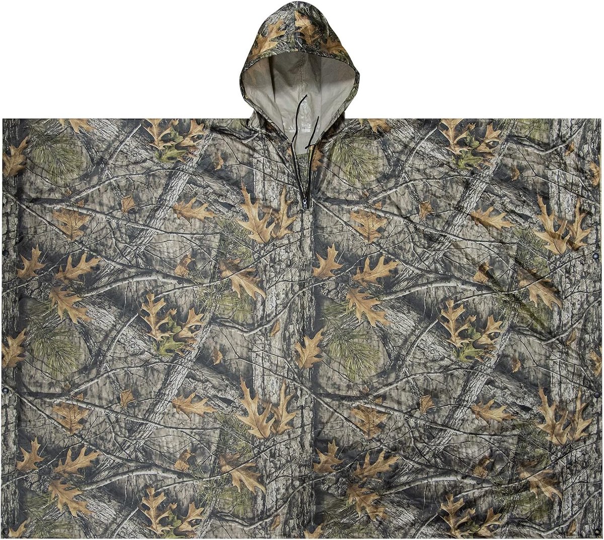 Lichte waterdichte regenponcho met capuchon, camouflage-design, ripstop, multifunctionele regenjas voor mannen en vrouwen, regencape, sneldrogend, herbruikbaar, voor kamperen, vissen, jacht en