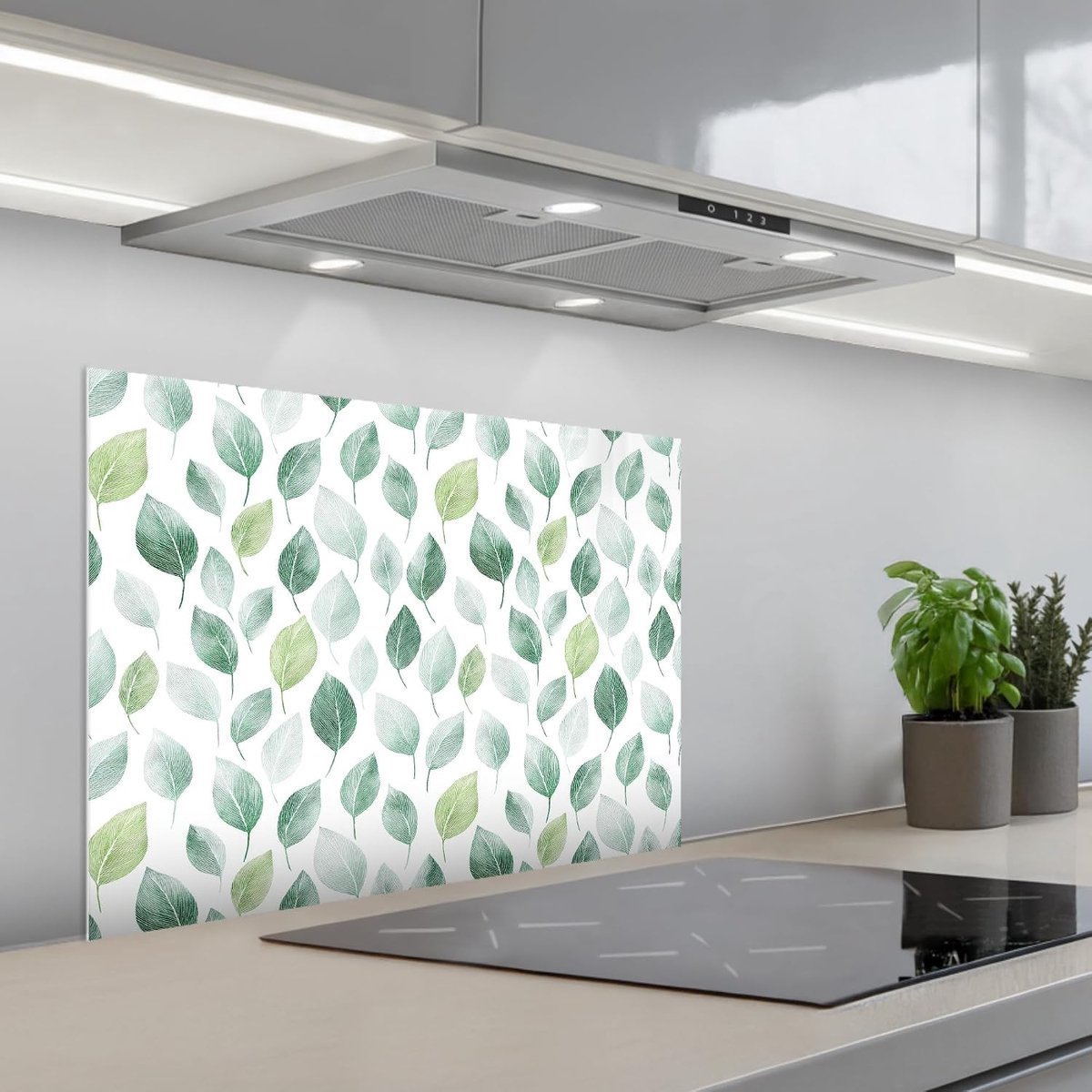 Keukenachterwand 50x70 cm zelfklevend keuken decoratie accessories home kitchen spatscherm Blad - Mix - Fris - Groen