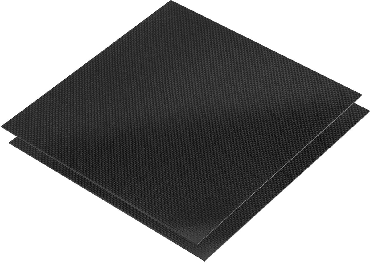 Koolstofvezelplaten, 240 x 240 x 1,5 mm, koolstofvezelplaat, flexibel, voor RC-vliegtuig, modelauto, auto-onderdelen (effen licht)