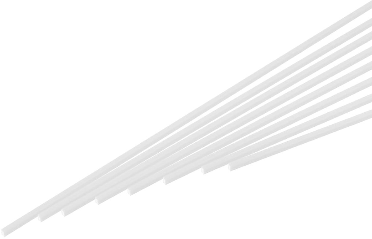 30 stuks ABS kunststof stang, vierkant, massieve staaf, 1/16" x 25,4 cm, wit, gladde kunststof buizen voor handwerk, modelbouw, doe-het-zelf zandtafel, architectuurmodelbouw