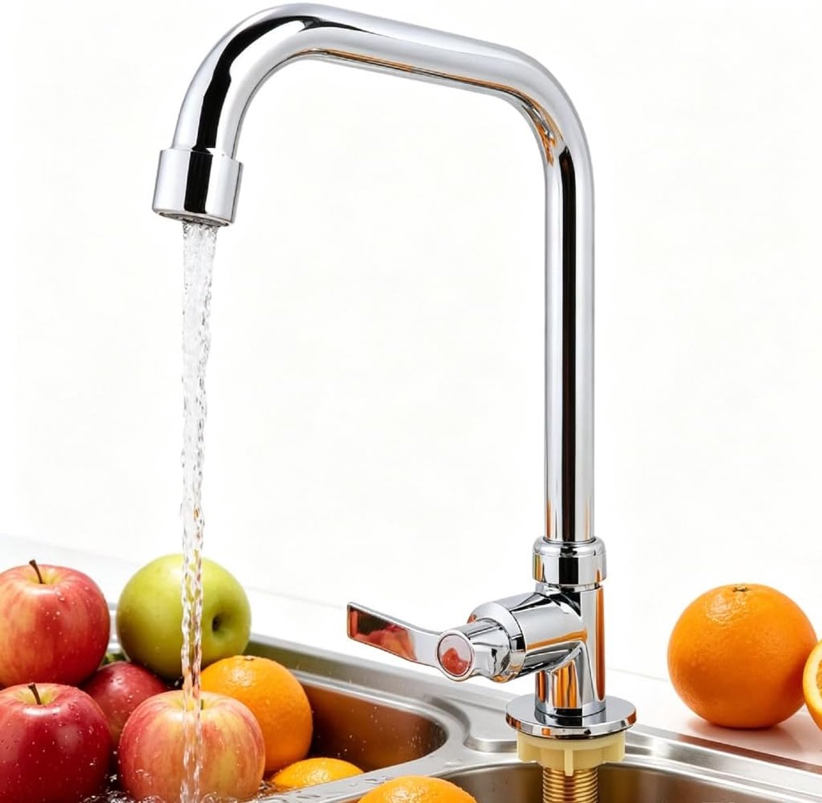 Keuken, G1/2" Koud Water Keukenkraan Van Geborstelde Legering Voor Spoelbakken, Spoelbakarmatuur Keuken, L-vormige Roestvrij Staal Mengkraan Kraan