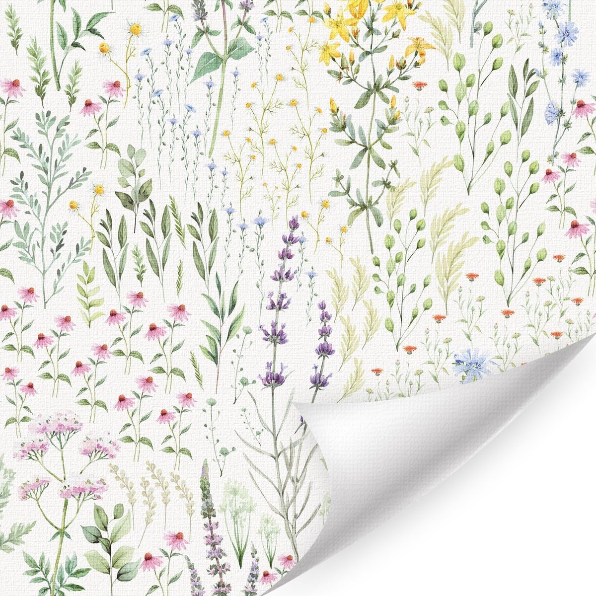 Zelfklevend aquarel behang, bladeren, bloemen, boho, woonkamer, behang, waterdichte meubelfolie, planten, plakfolie, slaapkamer, keuken, plakfolie, bloemenpatroon, vintage, 40 x