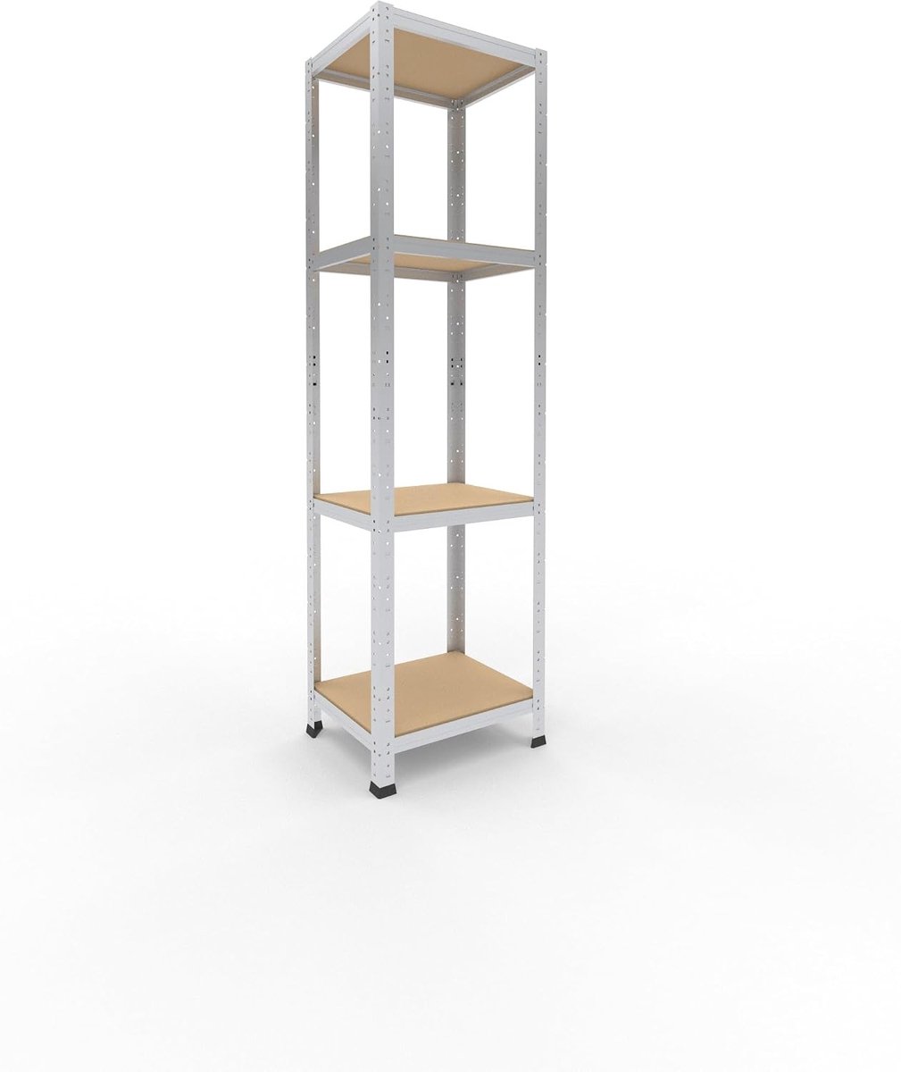 Shelfplaza HOME 180x50x40 cm metalen stellingkast in verzinkt met 4 planken en 175 kg draagvermogen per plank