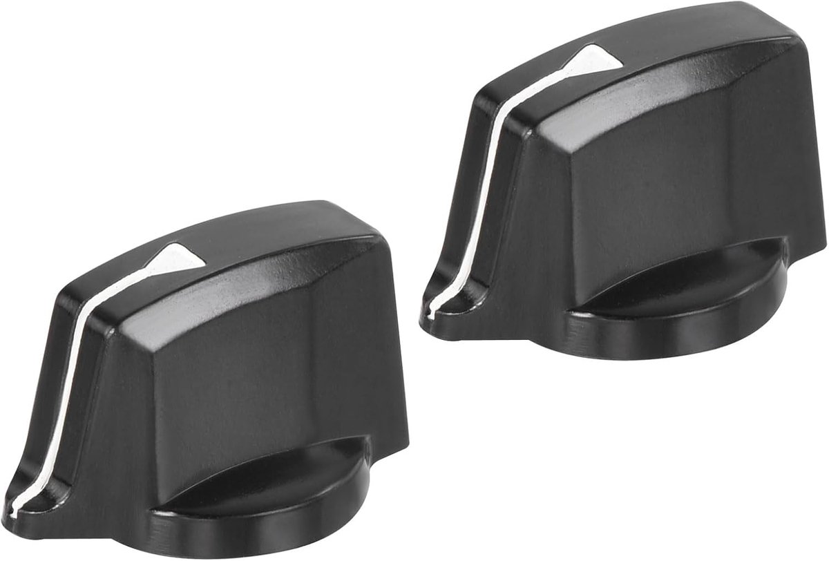 Potentiometer knoppen bakeliet 22,5 x 19 mm volumeregelaar knop kap voor gitaar bas, volumeregelaar, audio 6 mm gat met 2 stuks schroef zwart 2 stuks handvat