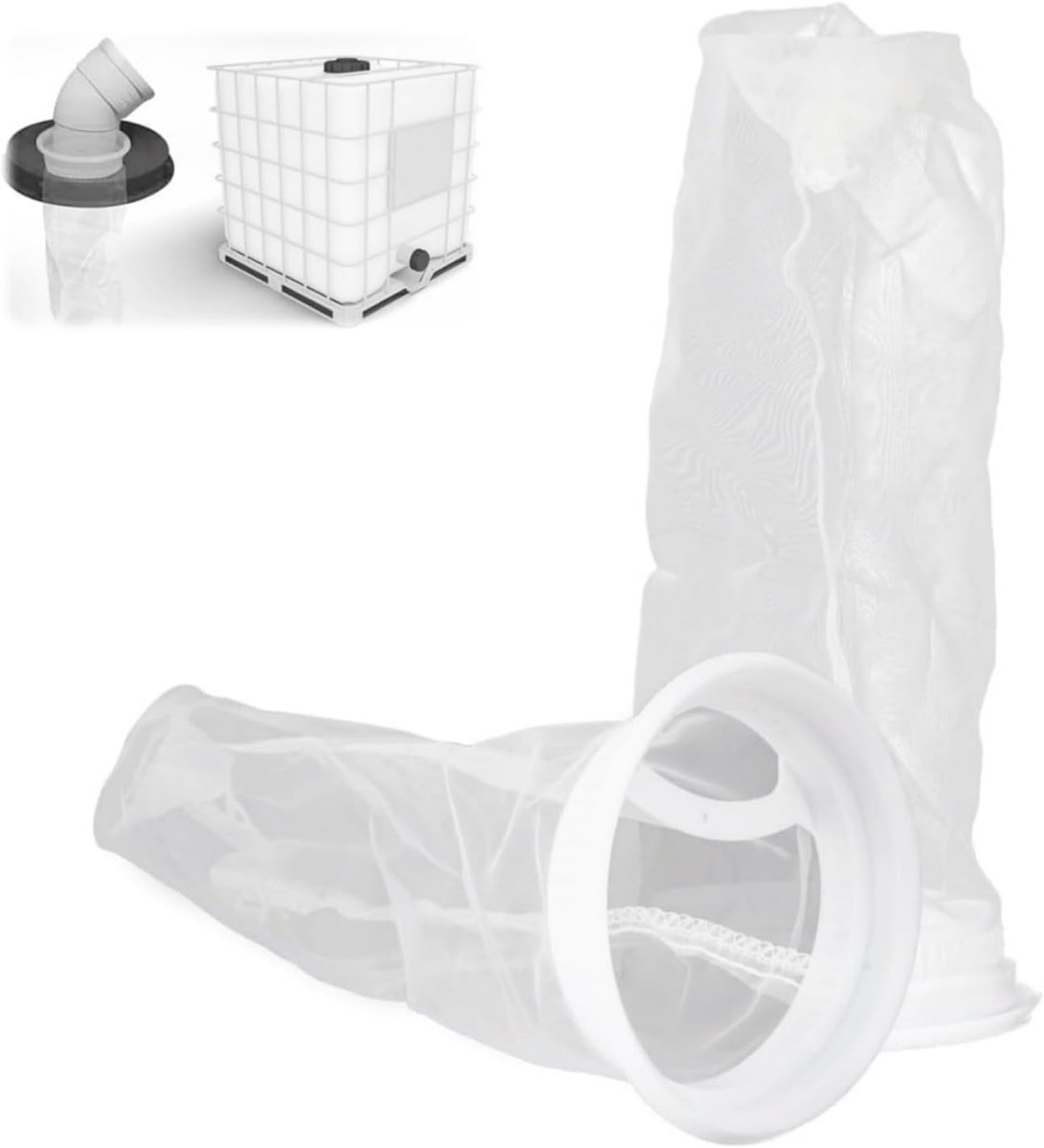Tankfilter, IBC dekselfilter, afwasbaar, regenwaterfilter, nylon, regenwatertankfilter, ton vatafdekkingsfilter, gaasvervangingsfilter voor DN75 tonvat, watertank, aquaria, 2 stuks