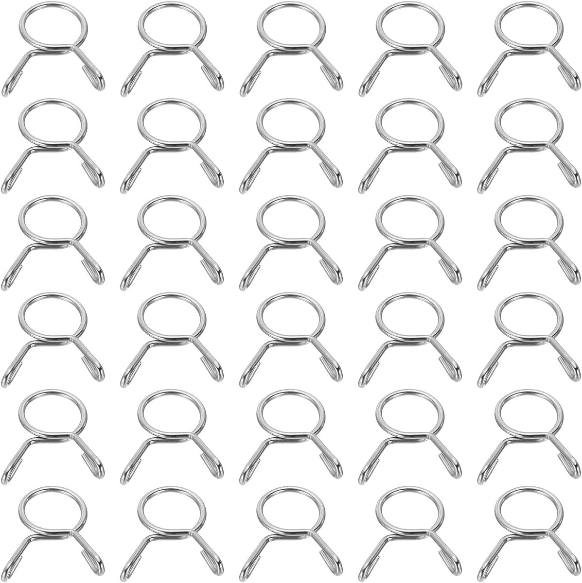 Slangklemmen 30 stuks 10 mm DI 11,5 mm klemdiameter 304 roestvrij staal veerklemmen assortiment voor luchtslang, waterleiding, motorfiets, scooter, ATV