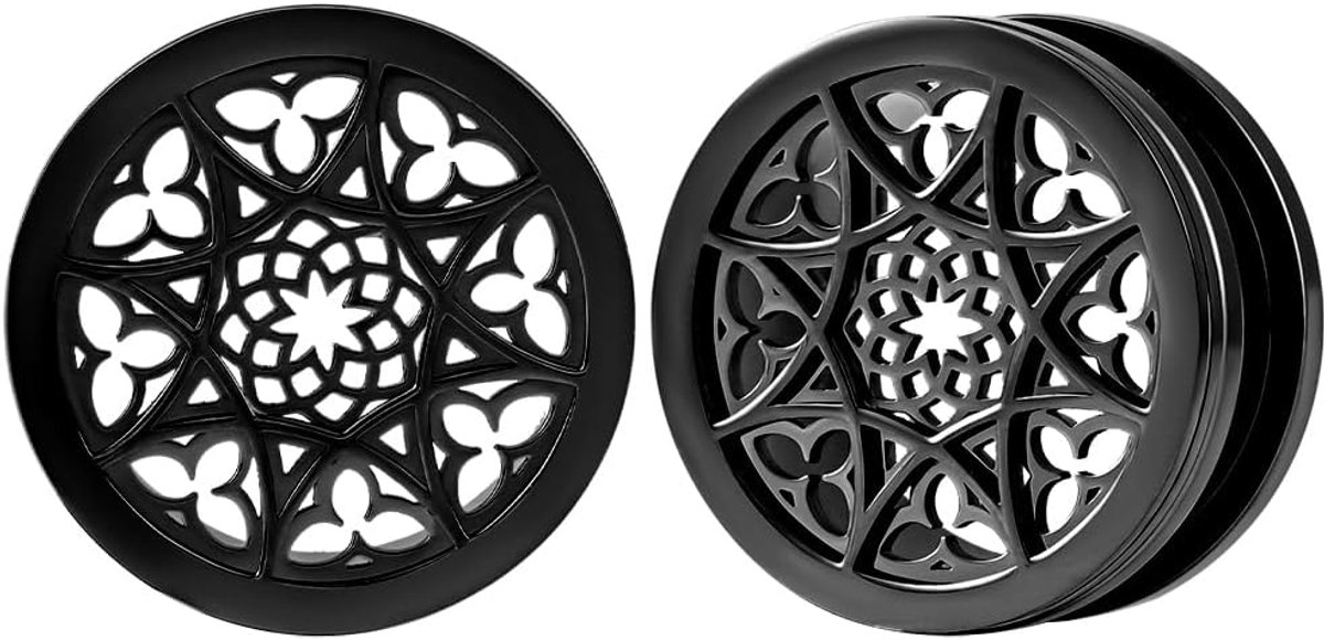 Oor tunnel 1 paar double flared flesh plugs vintage bloem roestvrij staal voor mannen vrouwen oorpiercing sieraden 8 mm tot 19 mm