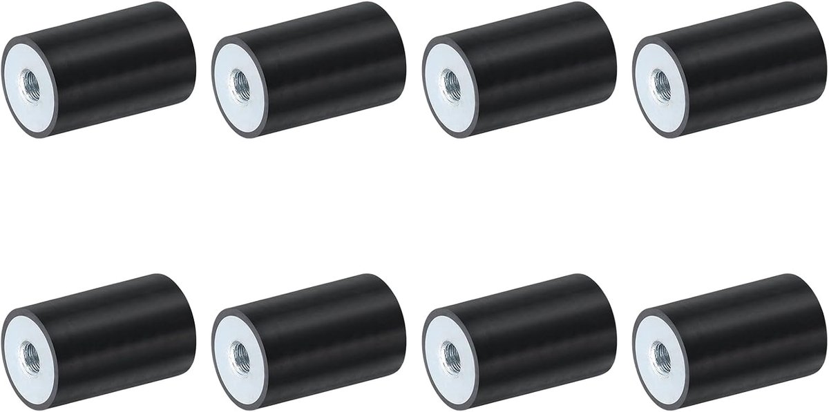8 stuks 25 x 40 mm M8 schroefdraadbussen van rubber, trillingsisolatoren, vervangt anti-vibratiepads plat Silentblok-basisblok