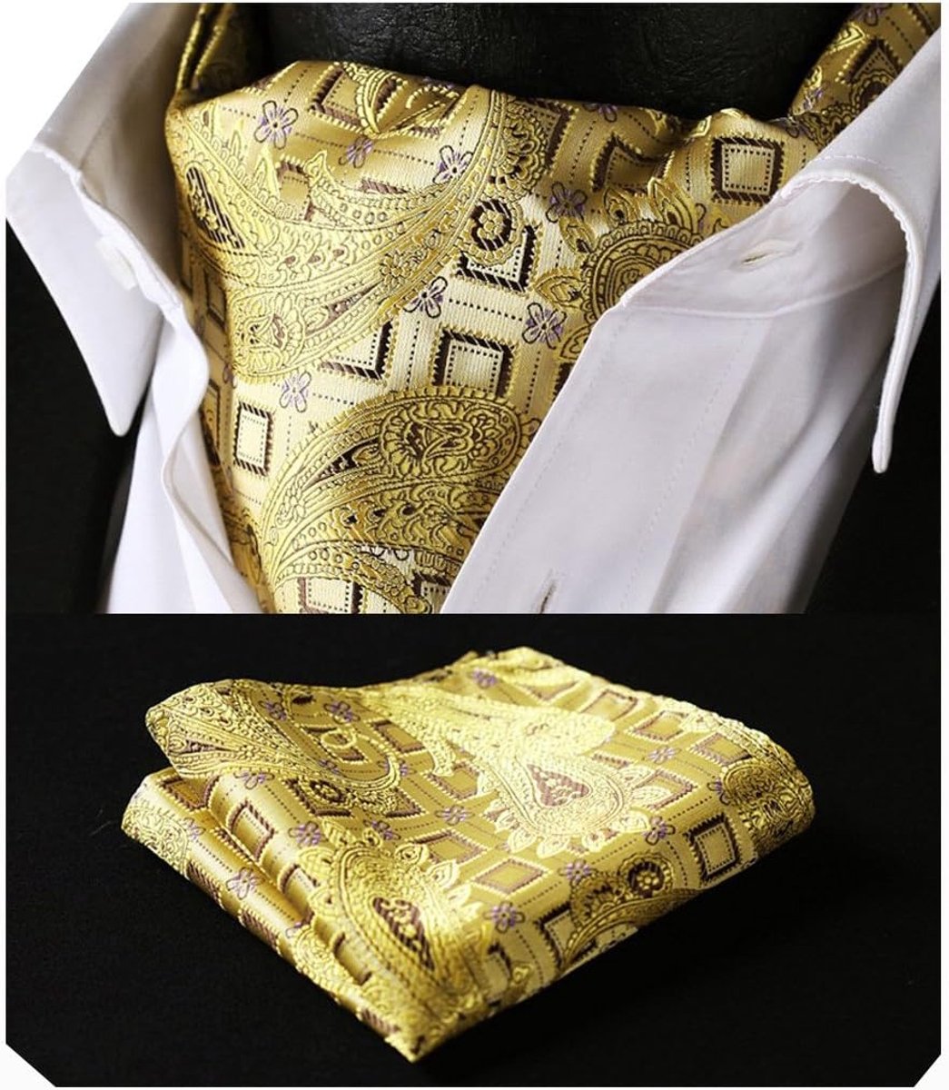 Stropdassjaal voor heren, bruiloft, stippen, halsdoek, zakdoek, paisley, business, ascot, stropdas en pochet set