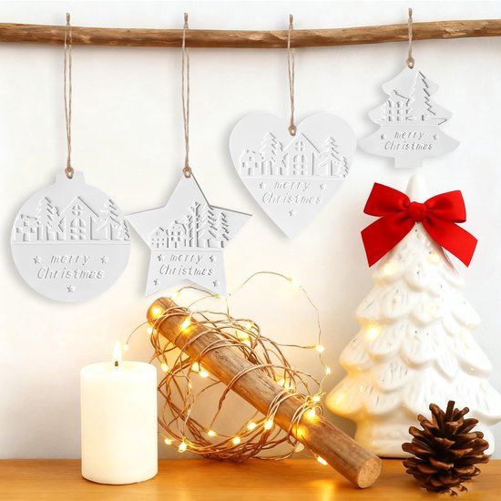 Mallen voor kerst, 4-delige set gipsvormen met boom-, ster- en hartmotieven — afbeelding 3