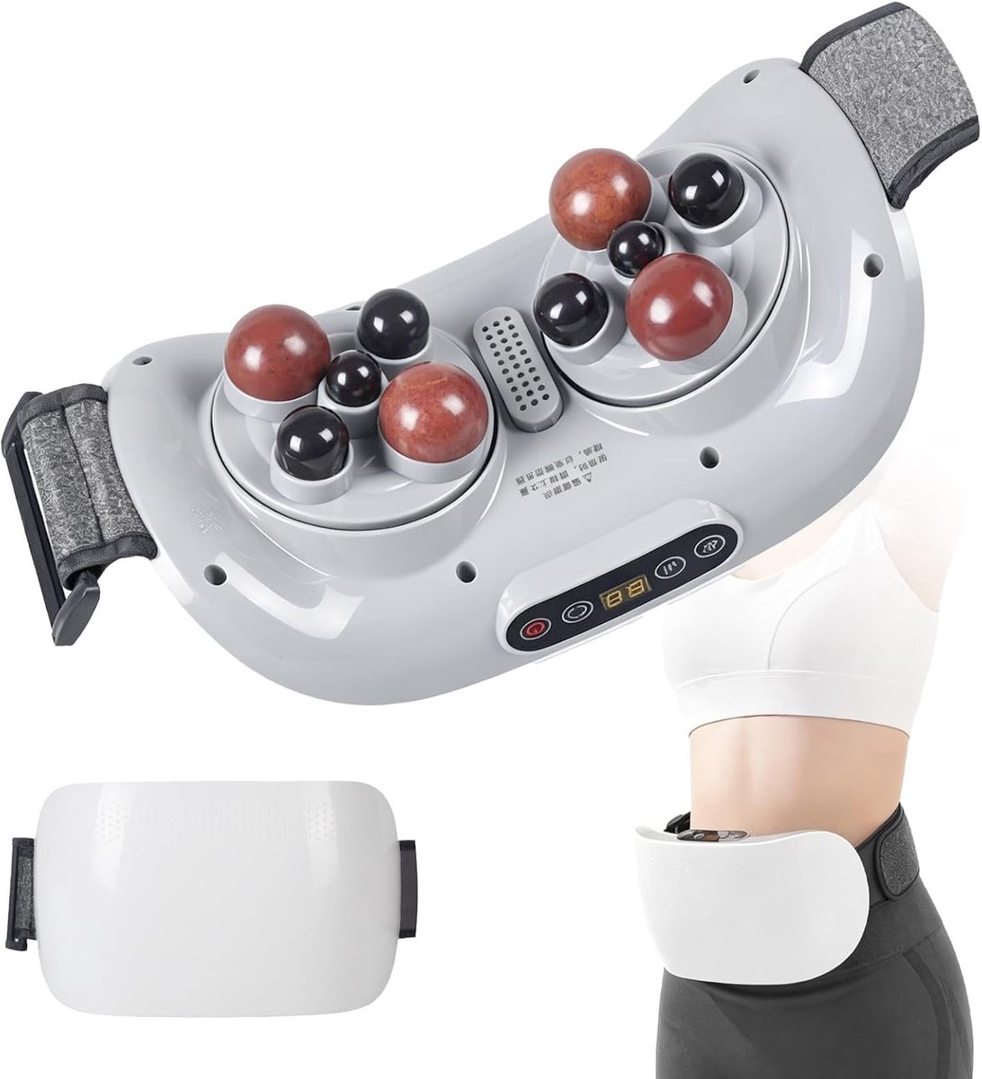 Buikmassageapparaat - Wit - 25 x 15 cm - Draadloos en Oplaadbaar - Voor Buik, Taille, Heupen en Benen