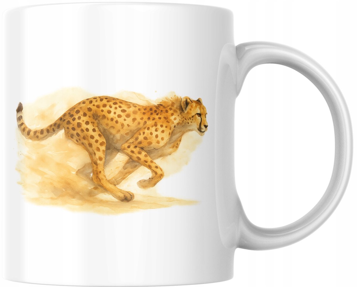 Keramische Mok met Gepard - 330ml - Vaatwasserbestendig