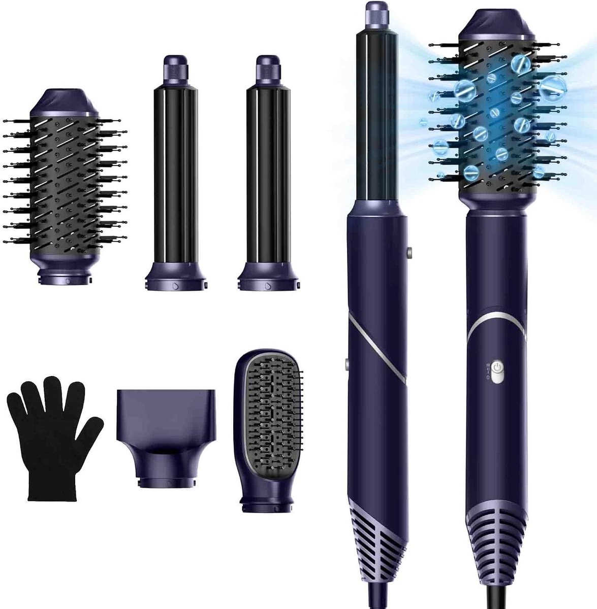 Haarstyler 5-in-1 - Luchtstyler Krultang - Haar Modelleren - Ionische Technologie - 26 x 6 x 20 cm - Blauw