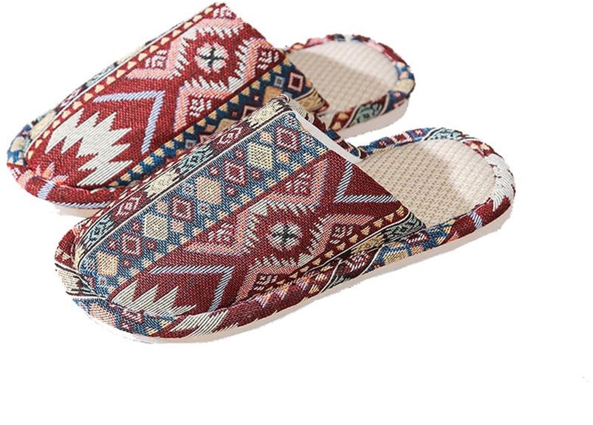 Elzusha - Gastenpantoffels Unisex - Wasbaar Antislip Linnen - Maat 40/41 EU