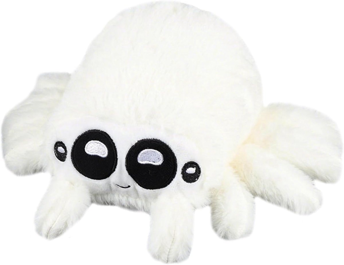 Knuffeldier met grote ogen, knuffeldier, spin, zacht en realistisch, schattig en rustgevend, woondecoratie voor Halloween, kinderen, volwassenen, verzamelaars (wit)