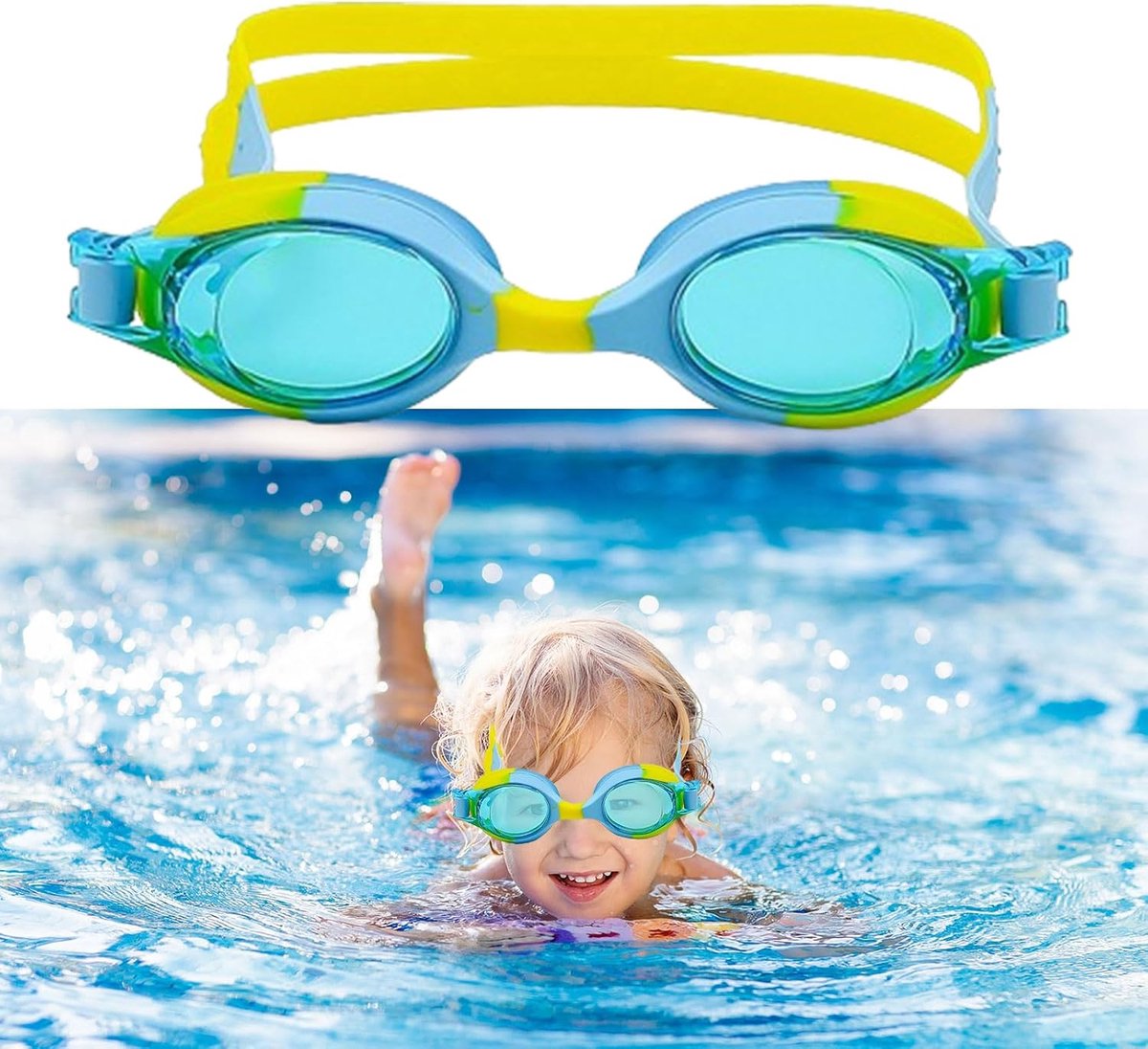 Kids, Swimming Goggles, Zwembril Kids Anti-fog, Anti-fog Zwembril, UV-bescherming Waterdichte Clear Vision gemakkelijk voor mannen vrouwen meisjes jongens Gifts